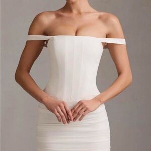 Oh Polly Strapless White Dress